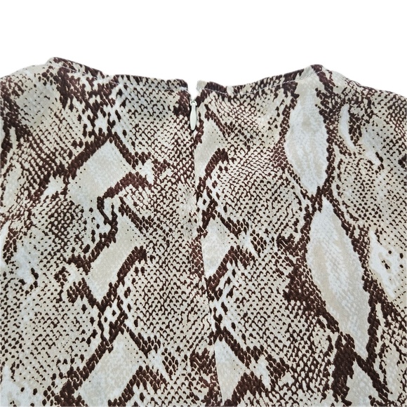 Worthington Animal Print Blouse Womens XL Brown Snake Career Office Workwear Top - Picture 7 of 7